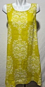 Rachel Zoe Leinen Medium limettengrün Kleid weiß tropischer Druck Taschen neu neu mit Etikett - Bild 1 von 5