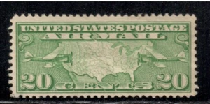 US Airmail # C9 , US Map & 2 Planes , F-VF OG HR - I Combine S/H - Picture 1 of 2