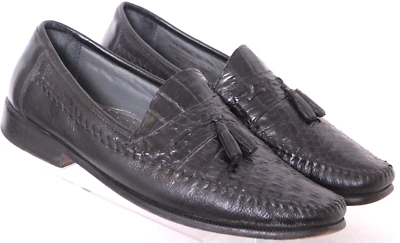 Zapatos Mocasines con Borlas de Cuero de Cocodrilo Negro Imperial PN18097 de Florsheim para Hombres 12 D Foto 1 de 4