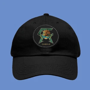 SAUL ALVAREZ CANELO Sombrero Papá Negro con Parche de Cuero Talla Ajustable - Imagen 1 de 2