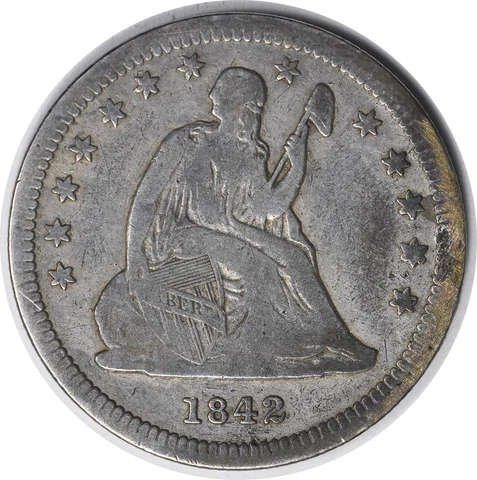 1842-O Liberty Seated Quarter Small Date F Uncertified #220 Cover