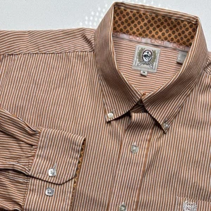Camisa Cinch Western con botones para hombre talla M naranja a rayas algodón vaquero rodeo - Imagen 1 de 6
