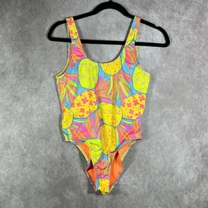 Chubbies Pinas One Piece Swimsuit Women Small Yellow Pineapple Print Scoop Back - Picture 1 of 5