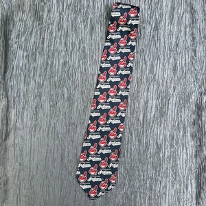Vtg 1995 Cleveland Indians Chief Wahoo MLB baseball Ralph Marlin silk neck tie - Picture 1 of 5