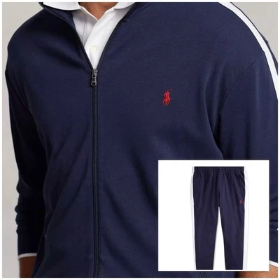 Chaqueta y pantalón Polo Ralph Lauren Interlock Track para hombre 4XLB azul marino Foto 1 de 4