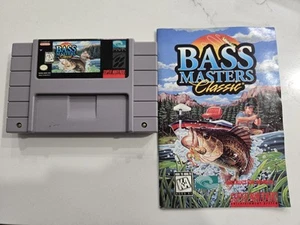 BASS Masters Classic (Super Nintendo SNES, 1995) Cartridge & Manual Tested - Picture 1 of 5