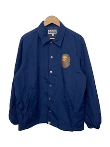 BAPE A BATHING APE Nylon Coach Jacket Navy Size L #EH AIA - Picture 1 of 5