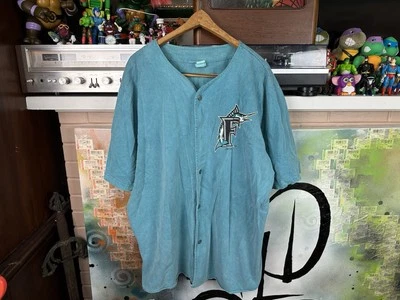 Vintage 90s Florida Marlins MLB Button Up Baseball Shirt - Image 1 of 4