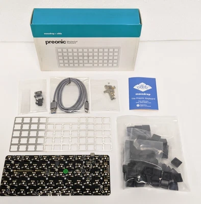 Massdrop x OLKB Preonic Keyboard Kit R4 MX Plate No Case Black Keycaps New - Image 1 of 4