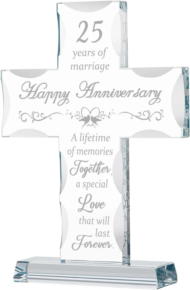  25 Aniversario Boda Cristal Cruz Regalos para Esposa 25 Años de Matrimonio Foto 1 de 4
