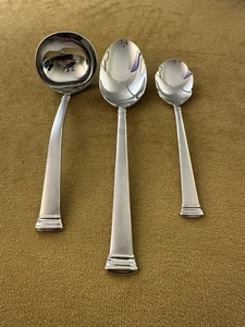 (3) Serving Pieces Eternal Frosted Lenox Flatware Ladle Spoon - Picture 1 of 7