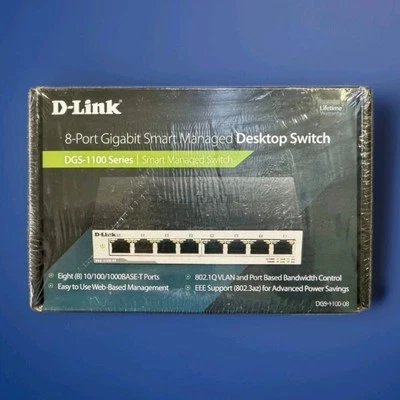 D-LINK 8 Port Gigabit Smart Managed Desktop Switch (NIB) - Image 1 of 4