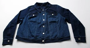 Isaac Mizrahi Live Women's True Denim Pattern Jacket EJ3 Aged Indigo Size 1X NWT - Picture 1 of 3