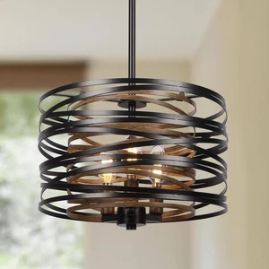 12.6'' Farmhouse Chandeliers for Dining Room, 3-Light Industrial Metal Hanging L - Picture 1 of 4