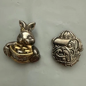 2x Broche Prendedor Plata de Ley 925 Abulón Vintage - Imagen 1 de 4