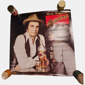 Merle Haggard Servizio 190 Proof Promo Poster Espositore Vintage anni 70 MCA 36x36 - Foto 1 di 8
