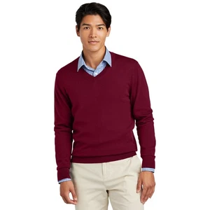 Suéter Brooks Brothers Extra Fino Lana Merino XL Cuello en V Lavable Rojo Suave - Imagen 1 de 6