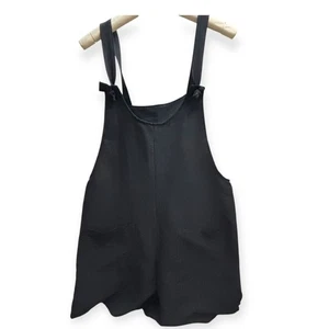 Emery Rose schwarzer Shortall Strampler Damen groß verstellbar Lagenlook Oversize - Bild 1 von 2