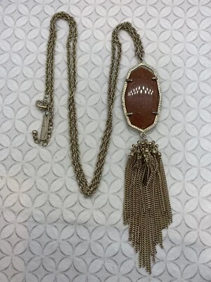 Collar Kendra Scott Rayne Vintage Piedra Dorada Tono Borla Colgante Usado Foto 1 de 4