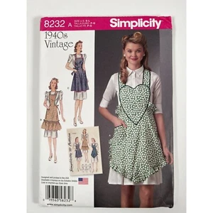 8282 Simplicity Sewing Pattern Grandmas 1940s Vintage Retro Style Apron Size S-L - Picture 1 of 4