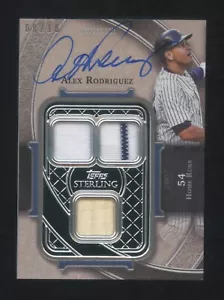 2022 TOPPS STERLING ALEX RODRIGUEZ AUTOGRAPH #ED 08/10 TRIPLE JERSEY-BAT HIGHEND - Picture 1 of 2