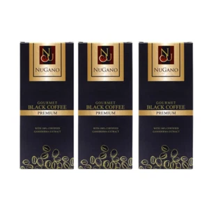 3 X Nugano Black Coffee 100% Organic Ganoderma Lucidum Reishi Dark Express Ship - Picture 1 of 14