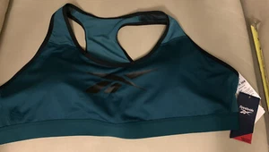 Reebok Women's Hero Medium-Impact Racer Exercise Bra Pixel Green 4X 26-28W NWT - Picture 1 of 11