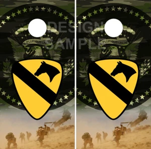 1st Cavalry Camo LAMINATED Cornhole Wrap Bags Skin Decal Sticker - Picture 1 of 1