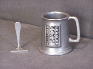 Vintage RWP Wilton Armetale Pewter Child Alphabet ABC Cup Mug with Food Pusher