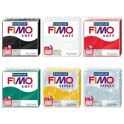 STAEDTLER FIMO Soft & Effect Polymer Oven Modelling Clay - 57g - Set of 6 - Christmas Set