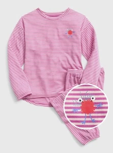 GAP Kids Girls Sz 4, 6, 10, 12 Loose Fit Monster Long Sleeve 2 Pc Pajama PJs - Picture 1 of 2