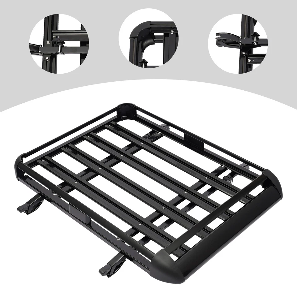Dachkorb Auto Dachträger Dach Gepäckträger Universal Gepäckkorb Alu Schwarz DHL - Bild 1 von 4
