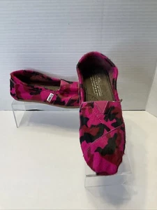 Toms Alpargata Damen-Slipper pink rot schwarz Kunstfell Camouflage Freizeit Größe 5 - Bild 1 von 6