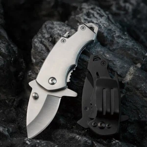 Stainless Steel Mini Folding Shark Knife Outdoor Survival Keychain Bottle Opener - Picture 1 of 19