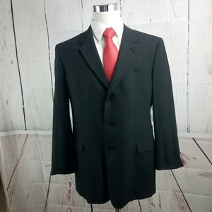 Kenneth Cole Collection 44R 3 Button Men's Black Striped Suit Blazer Sports Coat - Picture 1 of 8