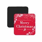 MDF Christmas Coaster, Red, "Merry Christmas" Saying