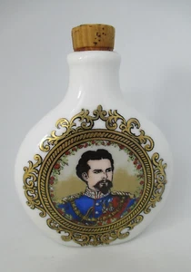 Schnupftabak Porzellan Flasche König Ludwig II von Bayern mit Sinnspruch alt - Bild 1 von 8