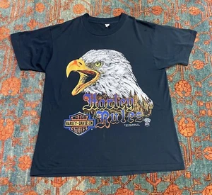 Vintage 1987 Harley Davidson Rules Eagle T shirt size XL 50/50 made in USA - Picture 1 of 4