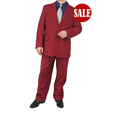 HAS TO GO! Stylish Men's Regular-Fit Dress Suit BURGUNDY, Size 58 Long, $199+ - Image 1 of 4