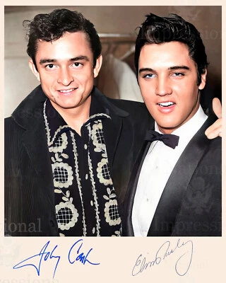 Elvis Presley and Johnny Cash signed  Photo 8x10  REPRINT signed Color Autograph - Image 1 of 2