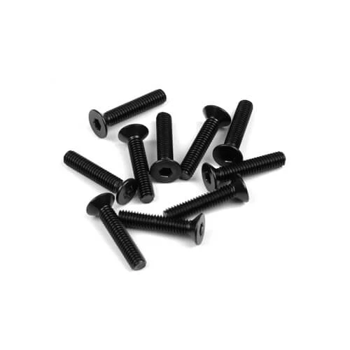 Tekno TKR1349 – M4x20mm Flat Head Screws (black, 10pcs) - Image 1 of 1