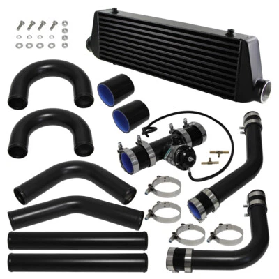 2.5" 63mm Universal Intercooler + Alloy Pipe Hose + BOV Turbo Blow Off Valve Kit - Image 1 of 4