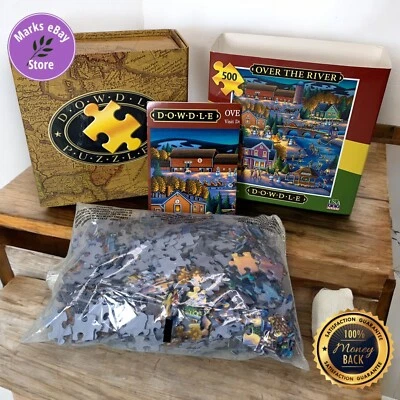 Dowdle Folk Art 500 piece Jigsaw Puzzle Over the Hill - Image 1 of 4