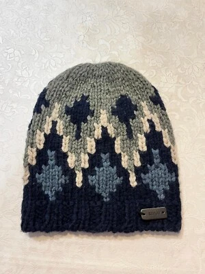 REPLAY Lana Wool Acrylic Knitted BEANIE Hat Blue Rare - image 1 of 4