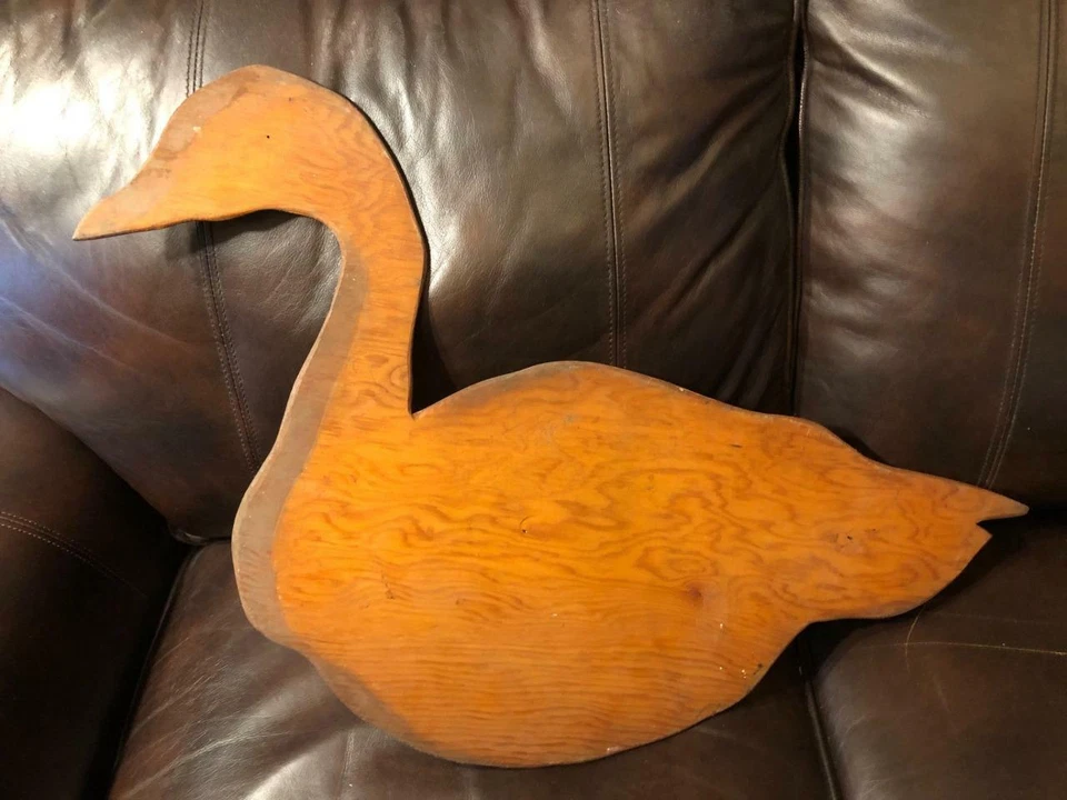 Large Old Canadian Goose Silhouette Decoy Carved Wood Vintage Antique Primitive - Image 1 of 1