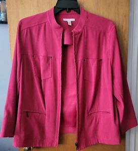 WOMENS SUEDE FEEL = PINK JACKET-SIZE 16W BY JM COLLECTION - Picture 1 of 1