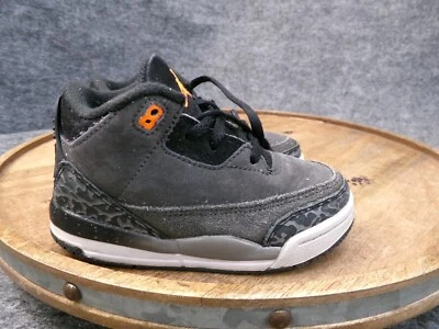 Nike Air Jordan 3 Retro Fear Pack TD Zapato Niño Pequeño Talla 7C Negro Gris DM0968-080 Foto 1 de 4