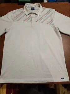 FIDRA Golf Men's LARGE S/S White orange/blue Moisture Wicking Polo EUC. VB2 - Picture 1 of 10
