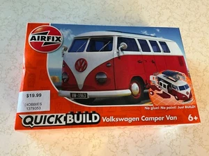 Airfix QUICK BUILD Red Volkswagen VW Camper Van Plastic Model Kit J6017 - Picture 1 of 5