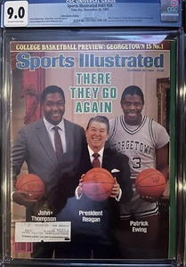 1984 Sports Illustrated PATRICK EWING CGC 9.0 Sub Georgetown POP 1   Prez REAGAN - Picture 1 of 2